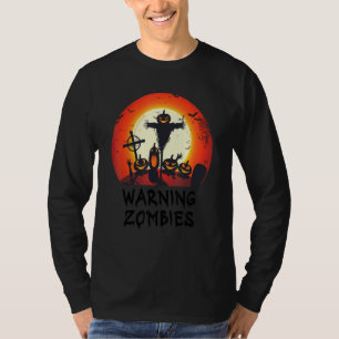 Camiseta Atenção Zumbi Cemitério ao Luar Assustador Crianç