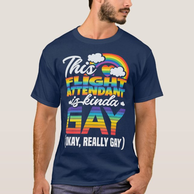 Camiseta Atendedor de Voo de gay (Frente)