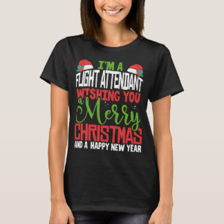 Camiseta Atendedor de Voo Feliz Natal Festivo Pajama Xm