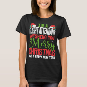 Camiseta Atendedor de Voo Feliz Natal Festivo Pajama Xm