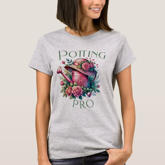 Camiseta Aterro Pró Rosa Pode Jardinar Cinza Camisa-T (Frente)