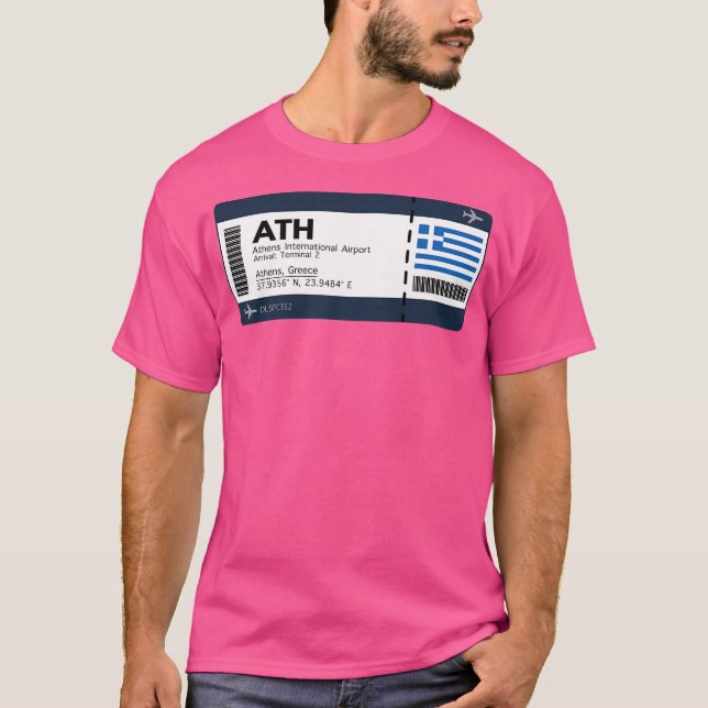 Camiseta Ath Atenas International Airport Boembarque Pass T (Frente)