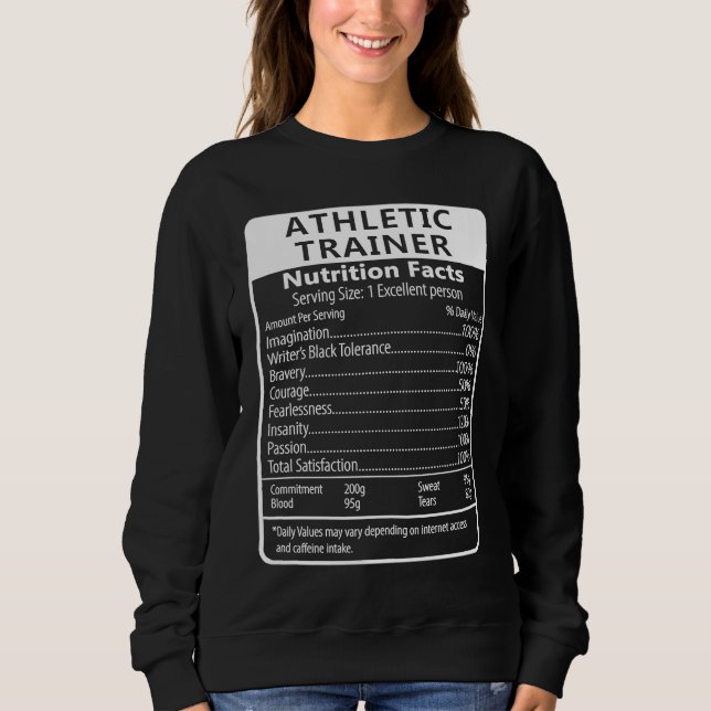 Camiseta Athletic Trainer Nutrition Facts Sarcastic (Frente)