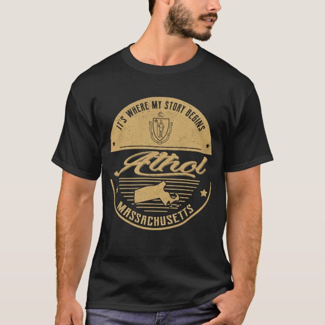 Camiseta Athol Massachusetts É onde minha história começa (Frente)