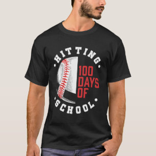Camiseta Atingindo 100 Dias De Basebol Escolar De Volta À E