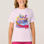 Camiseta Atirada Do Grupo Birthday Cake<br><div class="desc">Festa de aniversário num bolo!</div>
