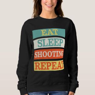 Camiseta Atirador Comer Dormir Tiroteio Repetir Retro