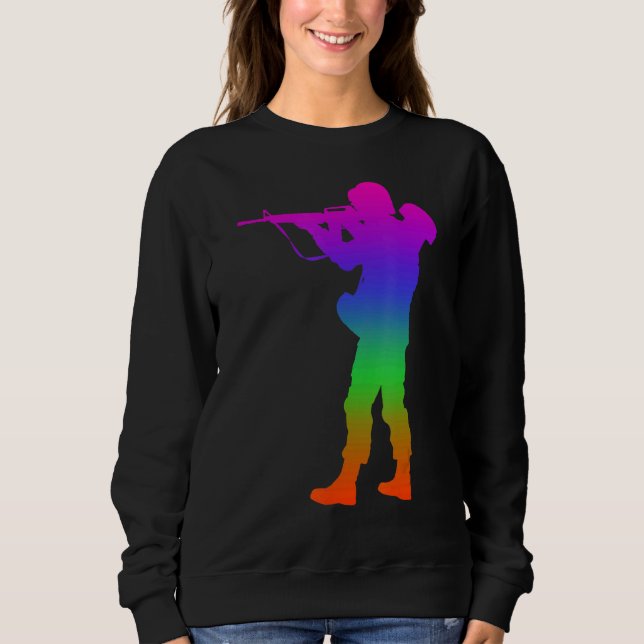 Camiseta Atirando Sombras Em Cor Do Arco-Íris (Frente)