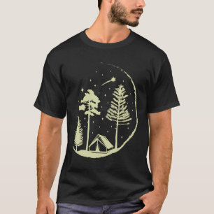 Camiseta Atirar Em Estrelas E Árvores Circulam Natureza Cam