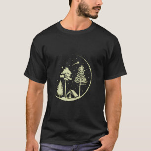 Camiseta Atirar Em Estrelas E Árvores Circulam Natureza Cam