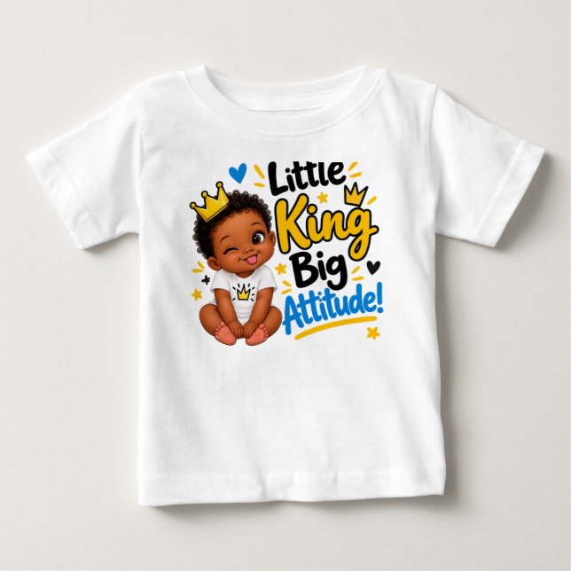 Camiseta Atitude de Bebê Real" (Frente)