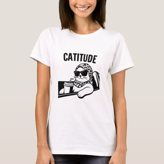 Camiseta Atitude de gato (Frente)