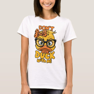 Camiseta Atitude de Pato Engraçado Gráfico Fofo Animal Sarc