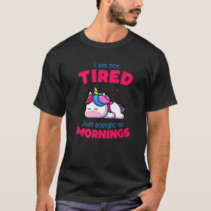 Camiseta Atitude Matinal Sarcástica Unicórnio Preguiçoso e 