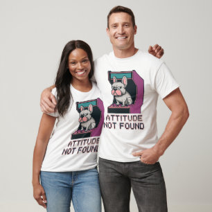 Camiseta Atitude Não Encontrada French Bulldog Pixel Arcade