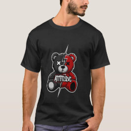 Camiseta Atitude Urso Dividido | Trovão X-Olhos Teddy Gráfi