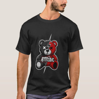 Camiseta Atitude Urso Dividido | Trovão X-Olhos Teddy Gráfi