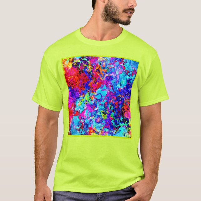 Camiseta Ativando Esquemas de Cores do Padrão de Abstrato (Frente)
