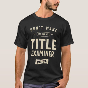 Camiseta Atividade de examinador de títulos