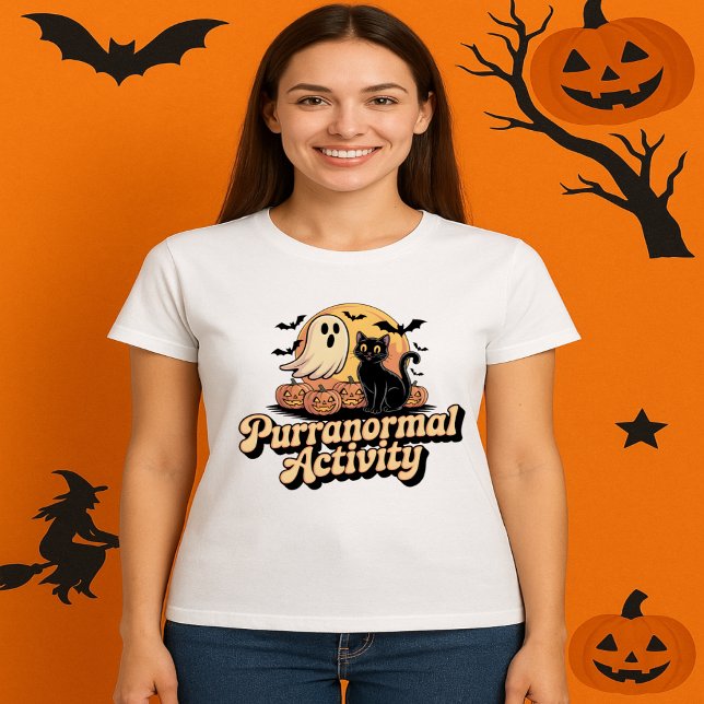 Camiseta Atividade Puranormal Fantasma Retro Ghost Preto (Criador carregado)