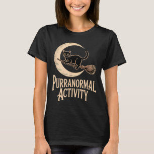 Camiseta Atividade Purranormal Dia das Bruxas Gato Preto Cr