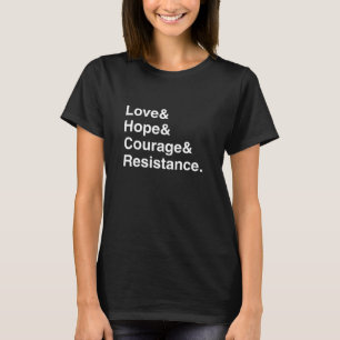 Camiseta Ativista E comercial Design Amor Esperança Coragem