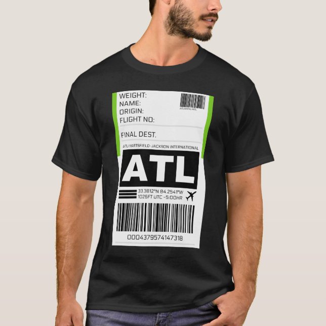 Camiseta Atl Atlanta Hartsfield-Jackson International Airpo (Frente)
