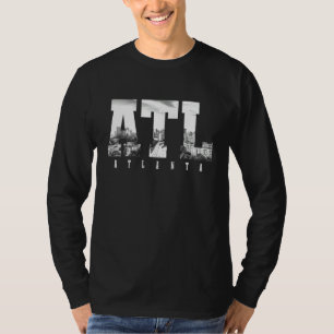 Camiseta Atl Atlanta Skyline Pride Black & White Vintage Ge