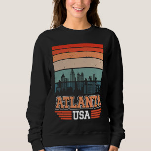 Camiseta Atlanta Geórgia EUA Retrô Vintage Pôr do Sol Horiz