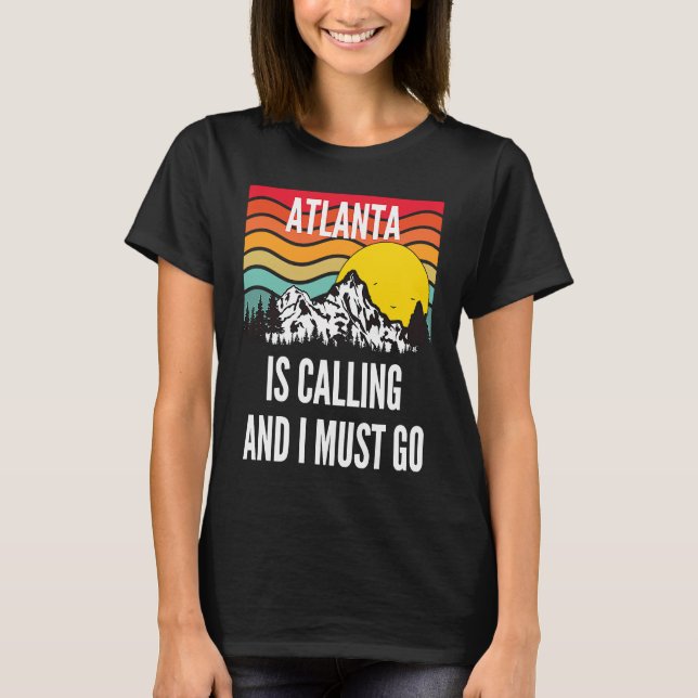 Camiseta Atlanta Is Calling And I Must Go, Wavy Sunset Desi (Frente)