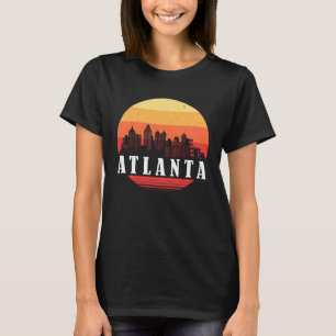 Camiseta Atlanta Skyline Sunset em Estilo de Imagem Retroat