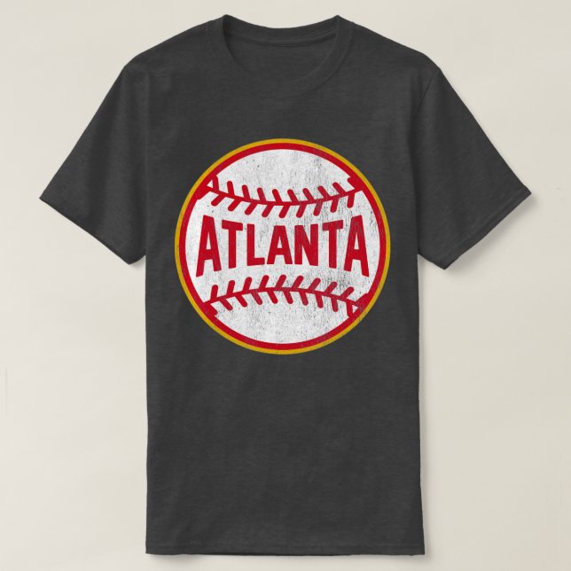 Camiseta Atlanta Vintage Baseball Throwback Design (Frente do Design)