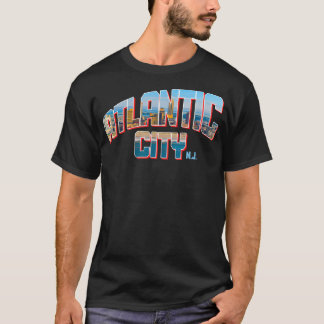 Camiseta Atlantic City New Jersey Nj Skyline Pride Vintage