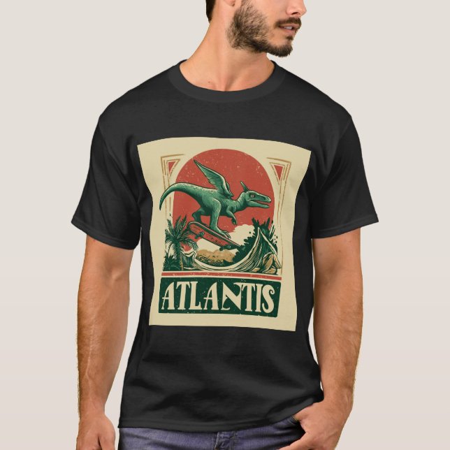 Camiseta “Atlantis” Pterosaur on a Skateboard (Frente)