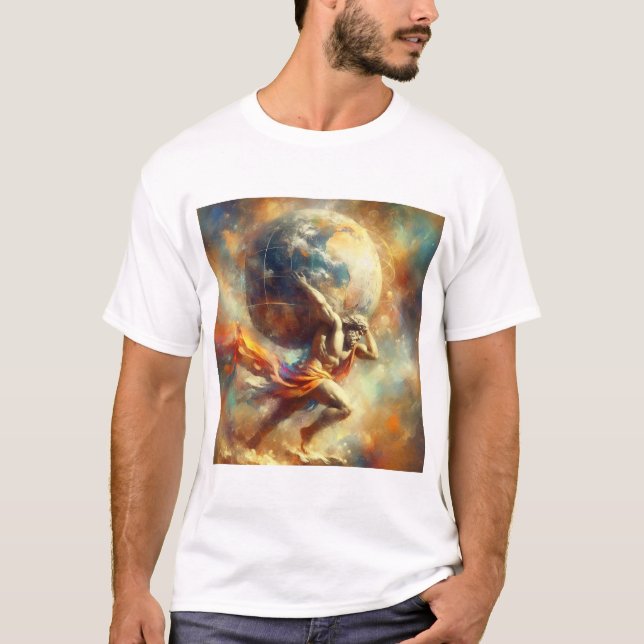 Camiseta Atlas carregar o mundo (Frente)