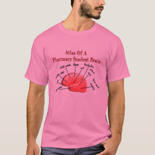 Camiseta Atlas de um cérebro do estudante da farmácia