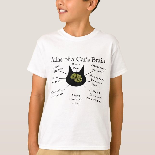 Camiseta Atlas do cérebro de um gato (Frente)