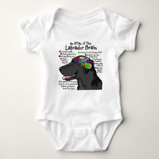 Camiseta Atlas do Cérebro Negro Labrador