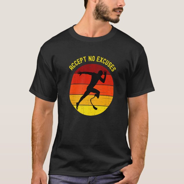 Camiseta Atleta Amputado Aceita Sem Desculpas Correndo Com  (Frente)