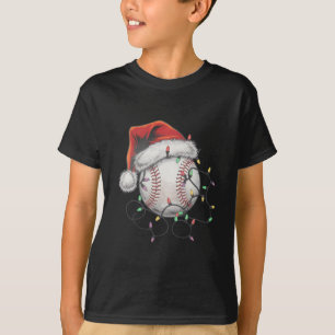 Camiseta Atleta de Beisebol de Natal Esportivo Papai Noel