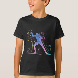 Camiseta Atleta de biatlo esqui nórdico biatlo