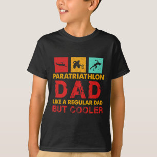 Camiseta Atleta paterna Mens Paratriathlon com deficiência
