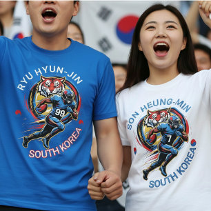 Camiseta Atleta Tigre do Futebol da Coreia do Sul Gráfico D