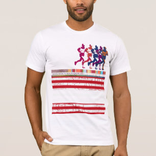 Camiseta atletas de maratoneira de corrida