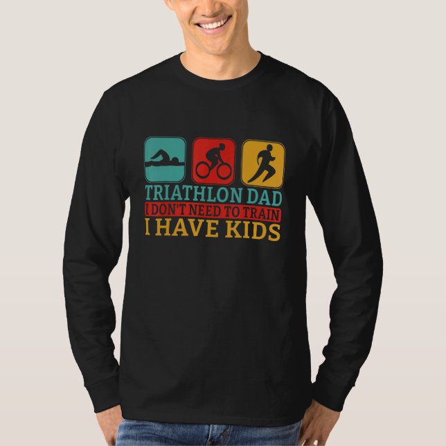 Camiseta Atletas Triatletas Mens Triathlon Executando Fi (Frente)