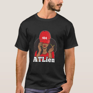 Camiseta ATLien 404 Atlanta ATL Código de Área Mulher Negra