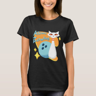 Camiseta Atomic Cat in Mid-Century Modern Bowling Design