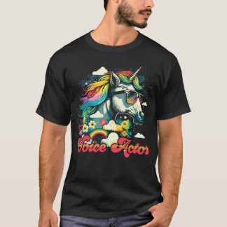 Camiseta Ator de Voz do Rainbow Unicorn