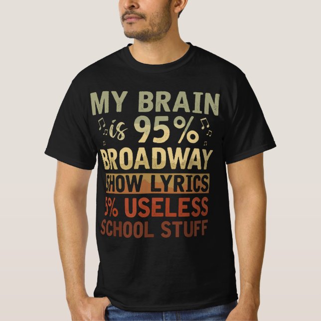 Camiseta Ator Presente Meu Cérebro É 95% Da Broadway Show L (Frente)