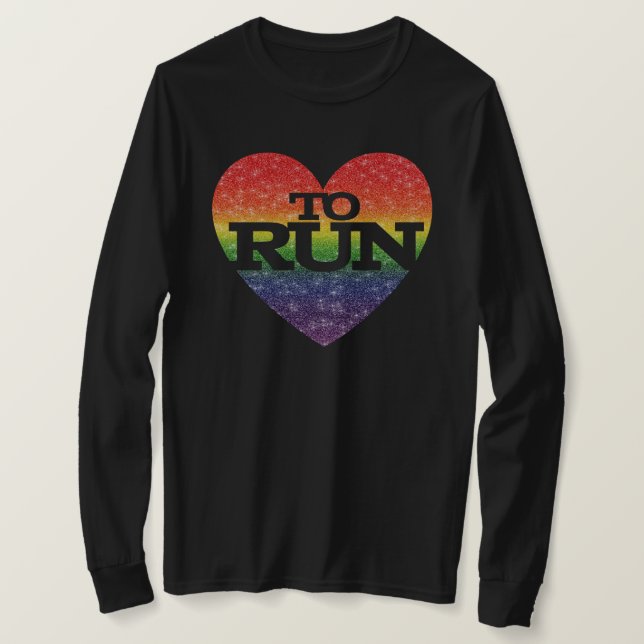 Camiseta Atordoante Faux Glitter Rainbow Effect Heart To Ru (Frente do Design)